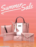 Chic Women's Pink Rexine Hand Bag Set - 5 Pcs