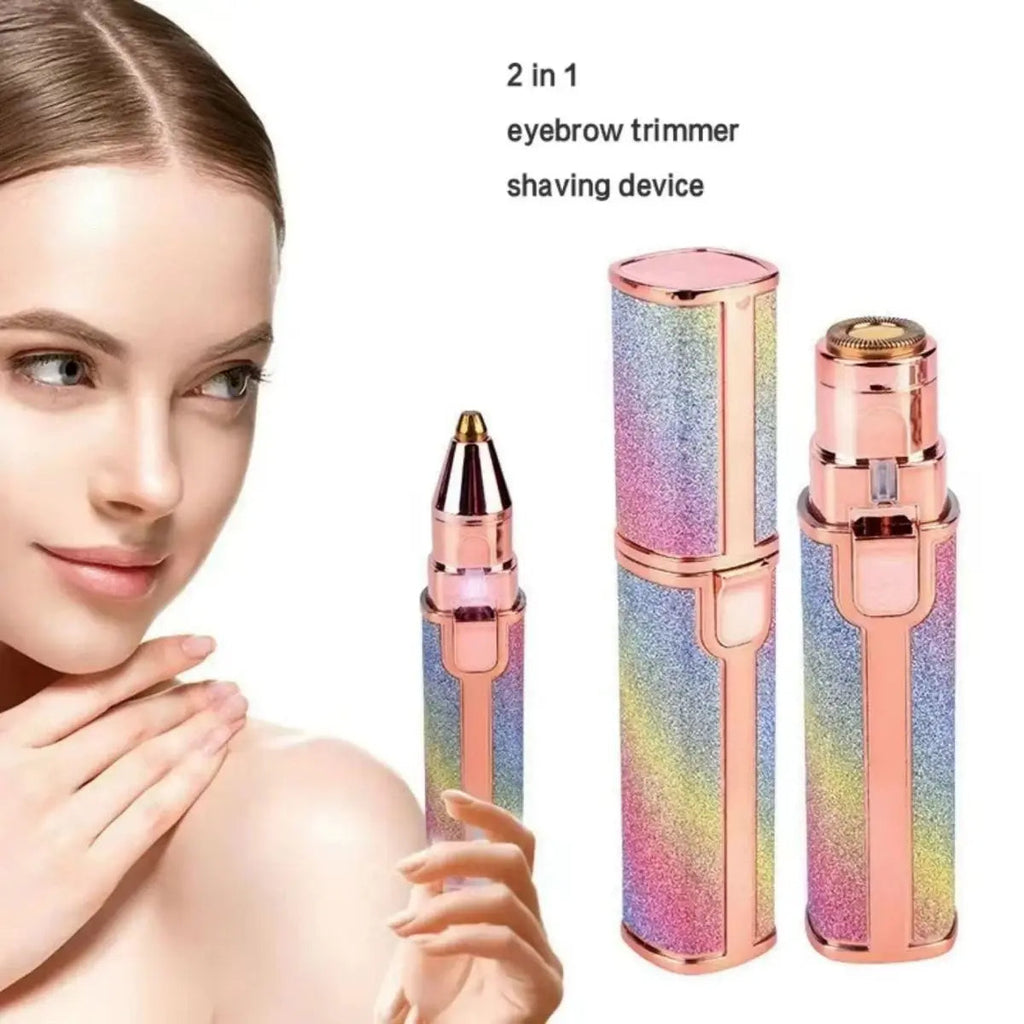 2 in 1 Electric Eyebrow Trimmer & Facial Shaver – Rechargeable Hair Remover for Women
